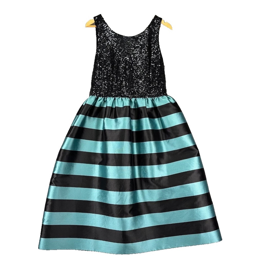 Anthropologie Leifsdottir Black Sequin Stripes Cocktail Evening Size 14 NWT $248